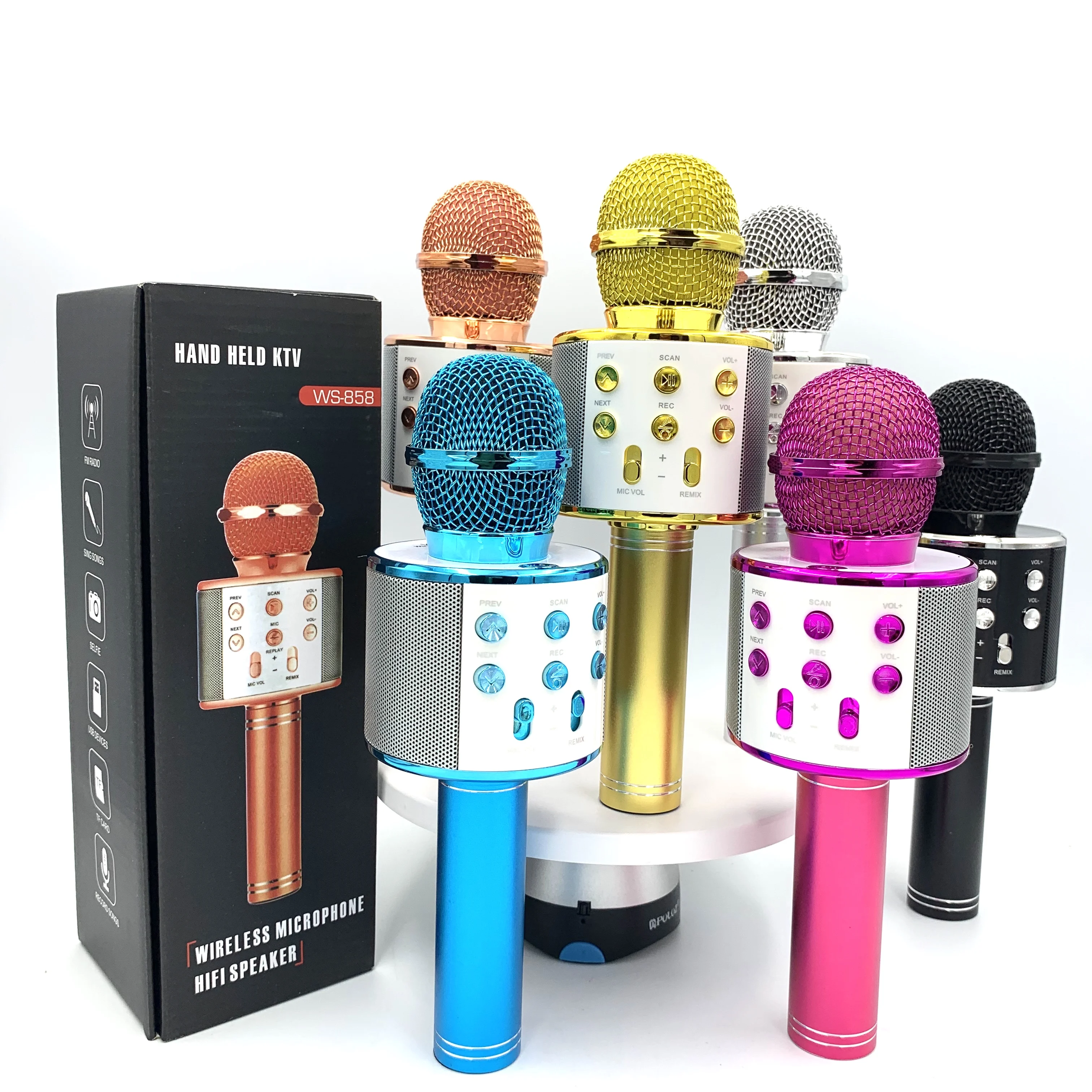 Wireless Karaoke Microphones for Kids Children Microphones for Singing Portable Karaoke Machine Mic for Home Birthday Party Wedding Live-Streaming Vlog Pink Wireless Microphones Bluetooth Speaker 