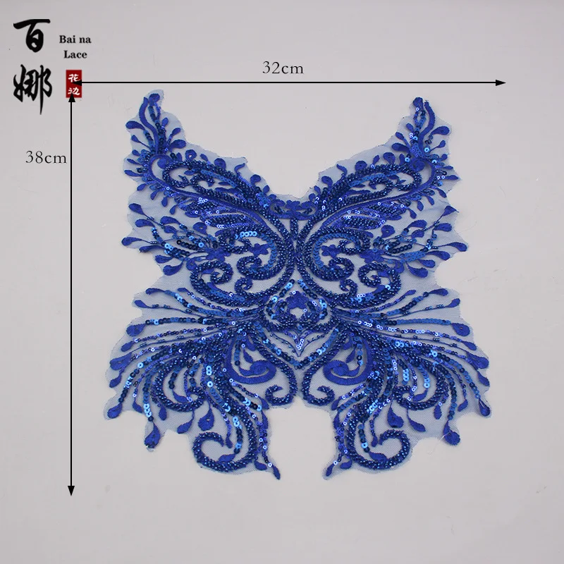 Embroidery fabric Patches Other Clothing Accessories For Wedding Dresses Decorative Corsage Sequin applique For Evening Clothing