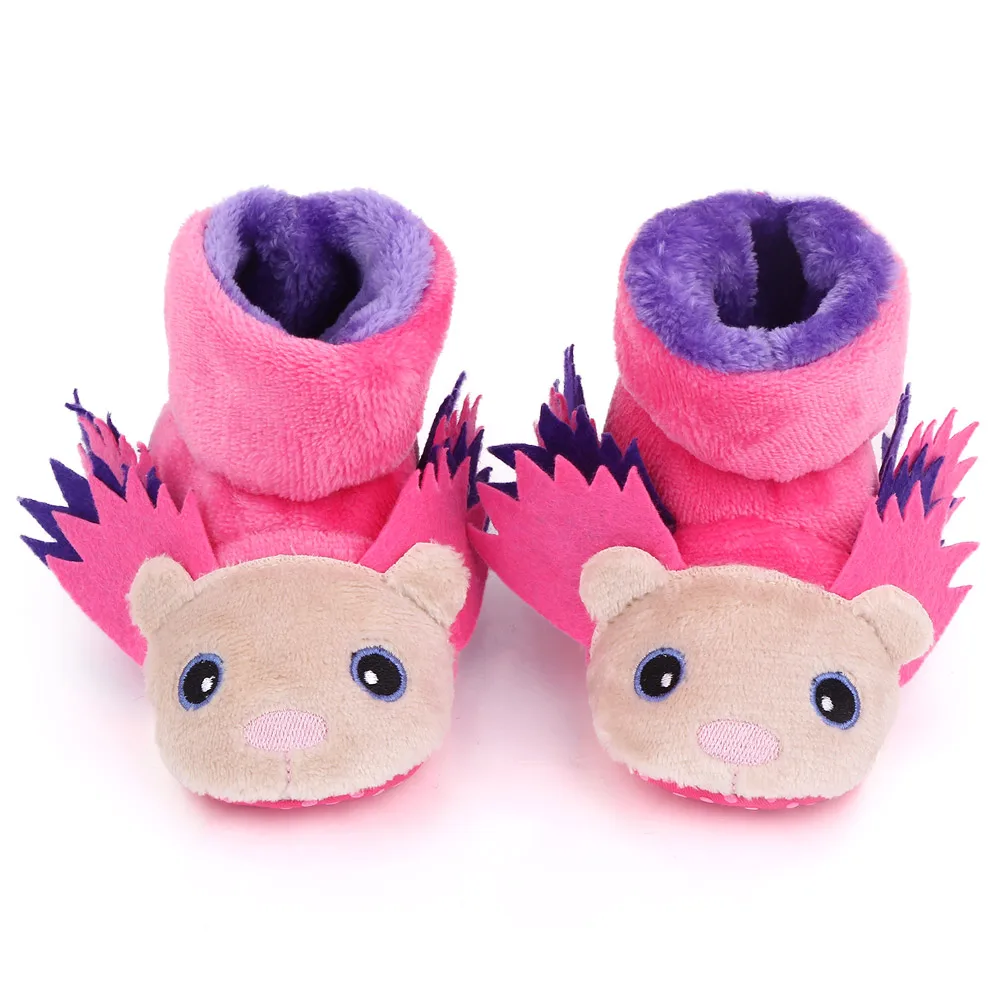 Soft Soled Baby Shoes for Autumn and Winter Cute Cartoon Furry Animals Warm Cotton Boots manufacture