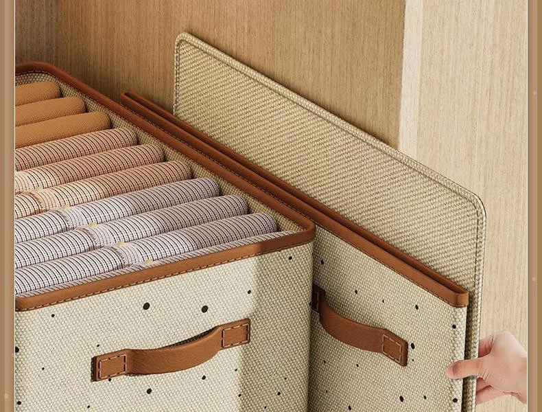 2024 New Closet Organizers for Clothes Storage Foldable Storage Boxes with Lids Fabric Clothes Organizer with Handle