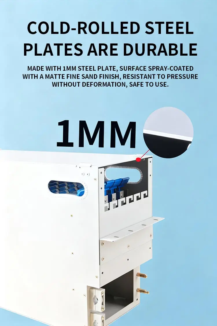 Rack Mount Fiber Distribution Frame 12 Port ST Connector Robust Modular ODF Panel Compact Steel Easy Cable Termination