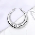 Thread Earrings Fashion 316L Stainless Steel Circle Thread White Earrings Jewelry