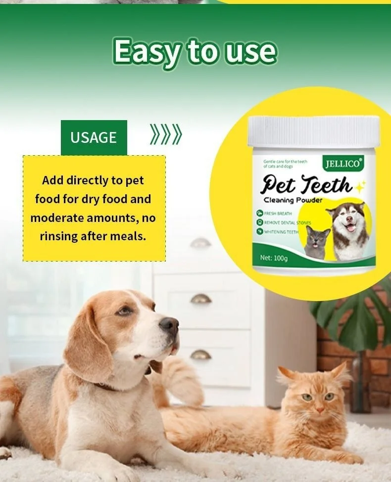 New Pet Dental Powder for Cats and Dogs to Remove Bad Breath Pet Oral Care Dry Cleaning Powder Pet Products factory