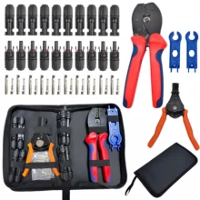 Solar Crimping Stripping Tool Kit Solar Connectors Spanner Wrench for Solar Panel Cable Assembly Installation Solar Tool Bag