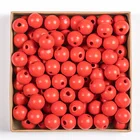 Beads Wooden 16MM Natural Colorful Wood Loose Beads Wooden Beads With Hole For DIY Project