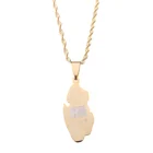 State Charm Stainless Steel Trendy Qatar Country Map Pendant Necklace Women State Of Qatar Map Charm Jewelry