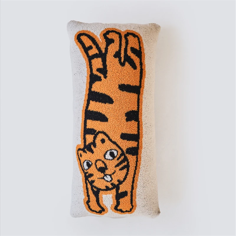 product wh decorative pillow tiger pattern soft comfortable cute fun 100 polyester fiber-56