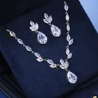 Necklace 2021 New Fashion Ladies Zircon Earrings Necklace Wholesale Set Jewelry