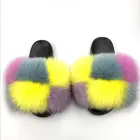 Slippers Fur Slipper Pom Pom Fur Slippers Fur Slippers Women Wholesale Fur Slippers