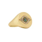 Crystal Rings Classical 925 Sterling Silver Crystal Blue Eye Finger Rings For Women