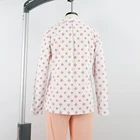 Women Cotton Sleepwear Women Lovely Autumn Cute Wave Dot Print Cotton Top Sleepwear Long Sleeved Pajama