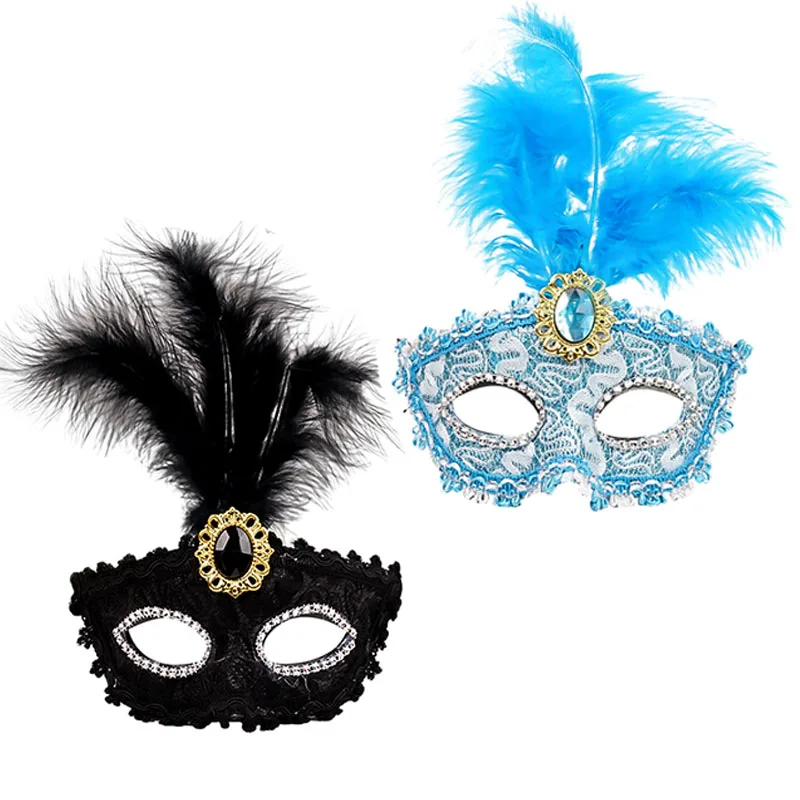 Decorations Costume Cosplay Women Lady Girls Masquerade Half face Mask Feather Mask Party Mask