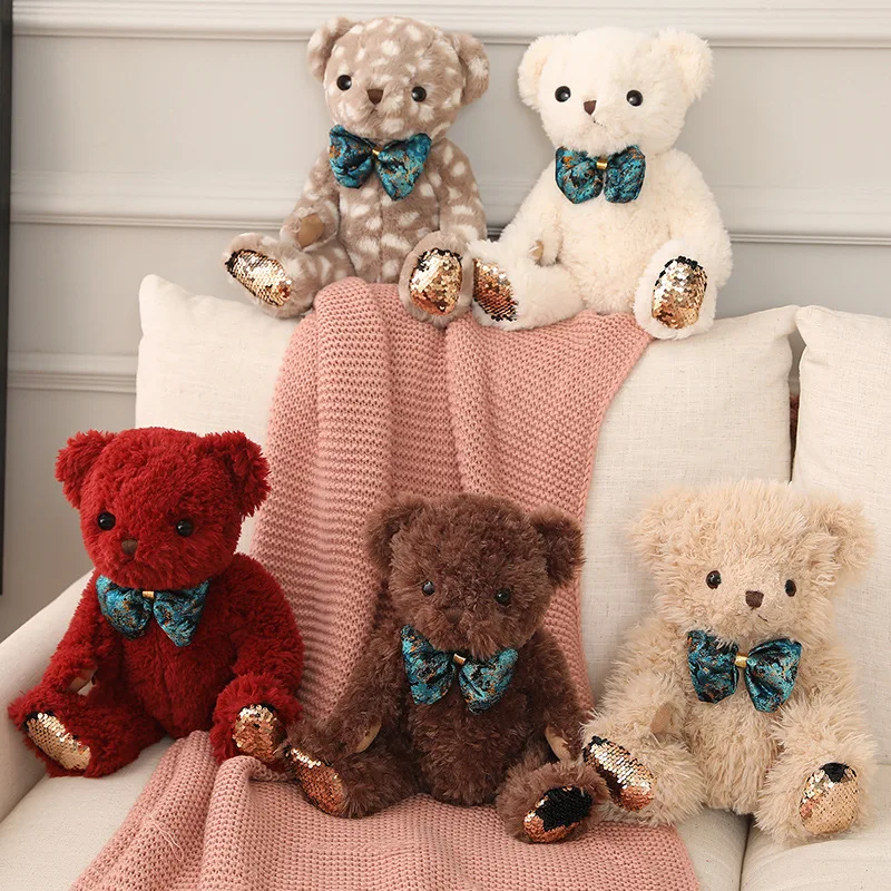 Hot sale girl bear plush toy cute teddy bear animal doll baby stuffed bear plush toy doll