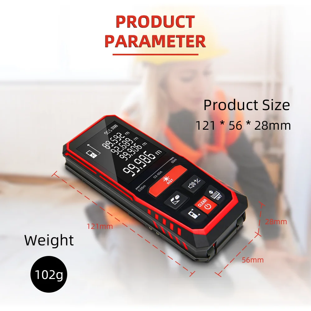 Hand Held Digital Laser Rangefinder Measuring Tool Usb Charging Laser