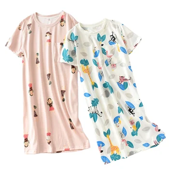 custom fashion lovely short sleeve spring summer cartoon print set onesie for women and girls