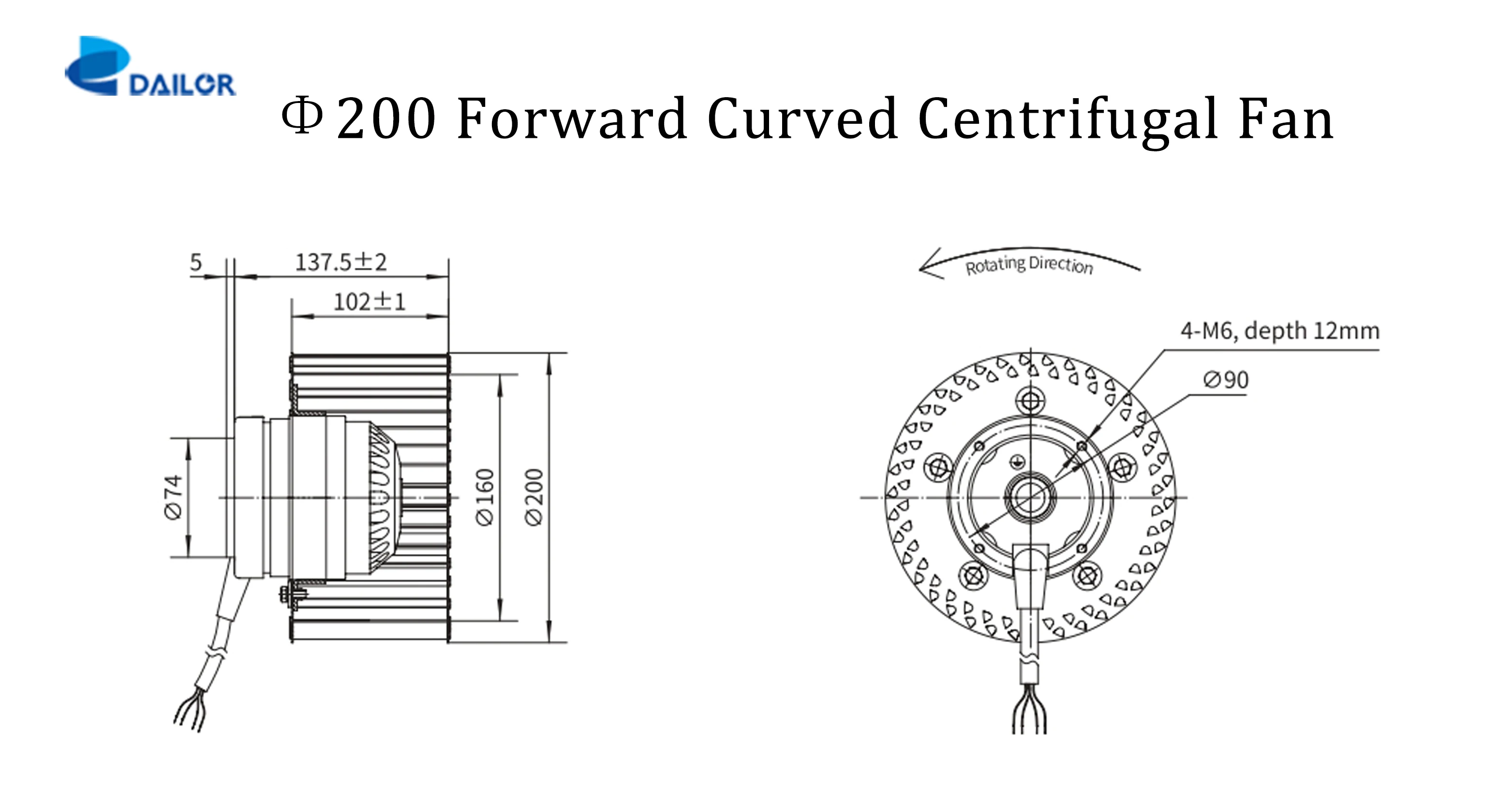 Centrifugal Fan, 8", 220VAC - detail 14