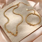 Necklace Metal 18K Plated Snake Chain Necklace Stainless Steel Chain Necklace Snake Chain With Metal Beads