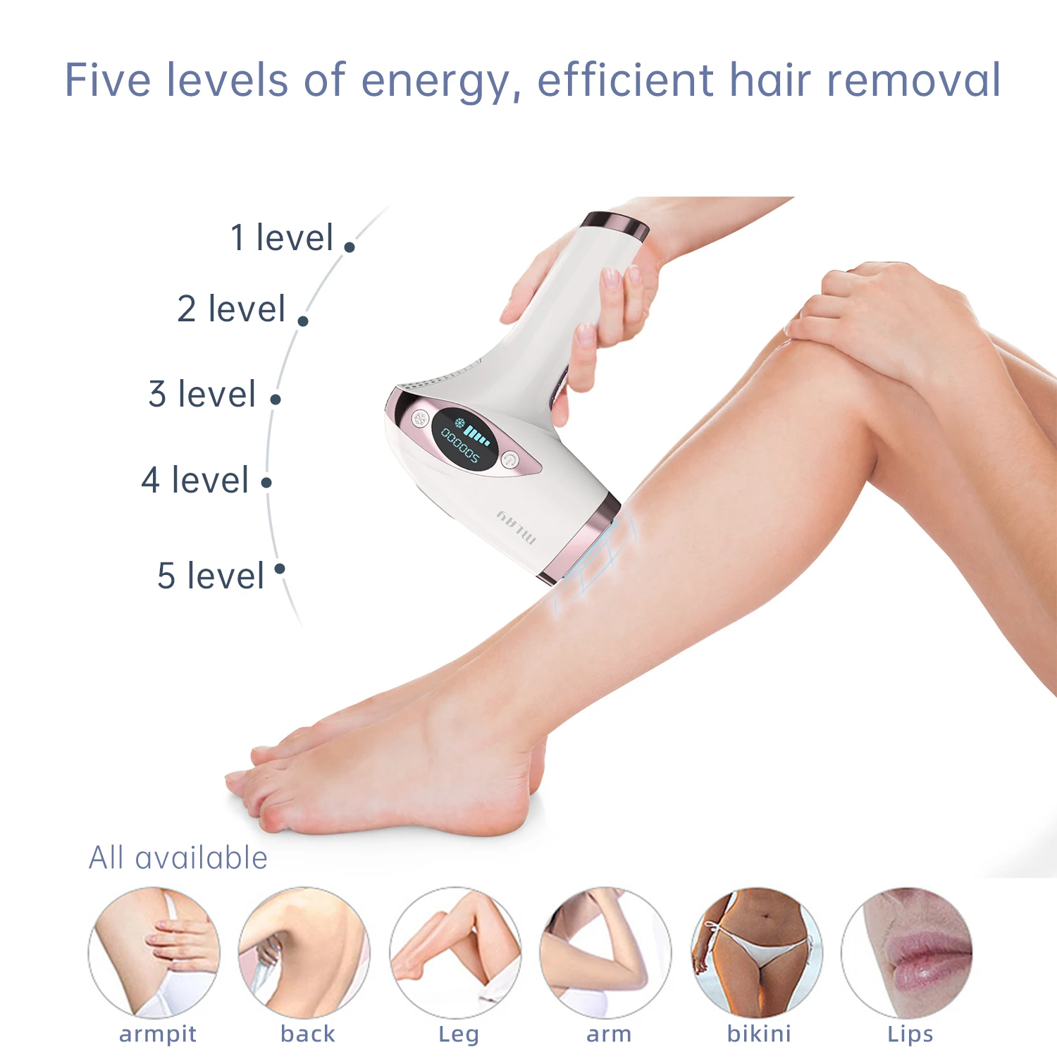 MLAY Home Use Beauty Device Ice Cooling Permanent Electric Hair Removal Machine with US Plug Type for IPL
