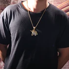 Agate Jewelry Hiphop Copper Zircon Agate Eye Unicorn Pendant Necklace Jewelry