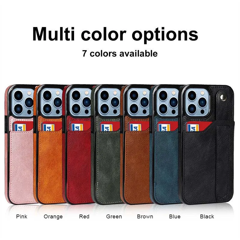 Best Selling Wristband Wallet Leather Phone Case With Cardholder For Iphone 11 12 13 For Samsung S20 21 A22 32 52 72