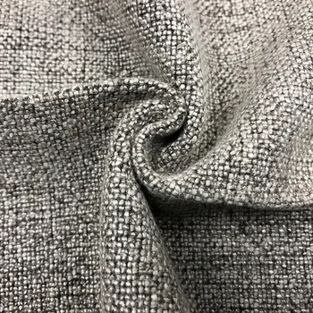 low MOQ woven plain sofa linen polyester viscose blend printed fabric stock lots