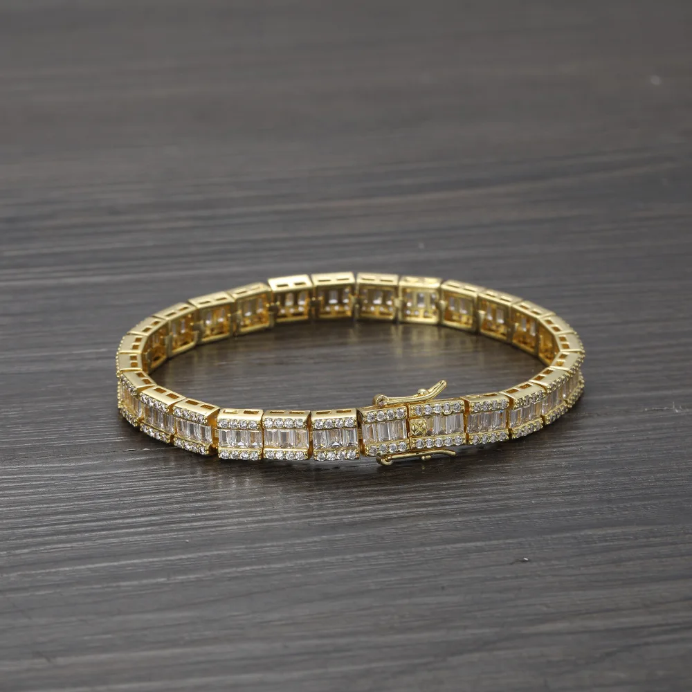 Fashion new arrival hip-hop bracelet copper inlaid zircon jewelry cuban chain tennis bracelet