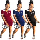 Summer Clothes 2021 Hot Custom Womens Fashion Shirt Dresses Summer Cotton Clothes Knit Mini Bodycon Ladies Dress