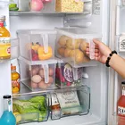 Container RUSHMAN Plastic Food Storage Container Organizer With Handle For Fridge And Kitchen