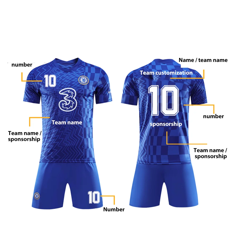 Sublimation Low MOQ Printed Soccer Wear Custom Football Uniform Kit Full Set Custom Soccer Jersey