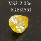 Pear High Quality Vs2 Clean Yellow Pear Shape IGI Loose 1 Carat Loose Diamond Price