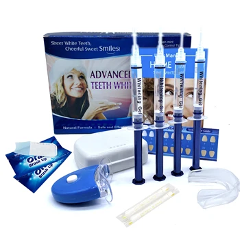 OEM tooth cleaner Lamp 35% peroxide Dental Bleaching teeth whitening led home kit clinic gel pen Shade Guide whitener kit custom