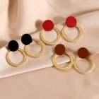 Earring Hoop Hyacinth Hypoallergenic 14K Gold Plated Earring Simple Red Hoop Jewelry