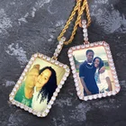 Color Jewelry Custom Photo Memory Boxy Picture Frame Medal Solid Color Pendant Hip-hop Jewelry Necklace
