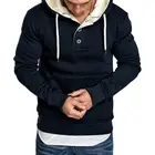 Fashion Hooded Hoodies In Fashion Hooded Fleece Sweatshirt Neckline Button Custom Men's Hoodies In Bulk
