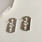 Earrings Vershal New Fashion High Quality Titanium Blade Shape Stud Earrings For Women