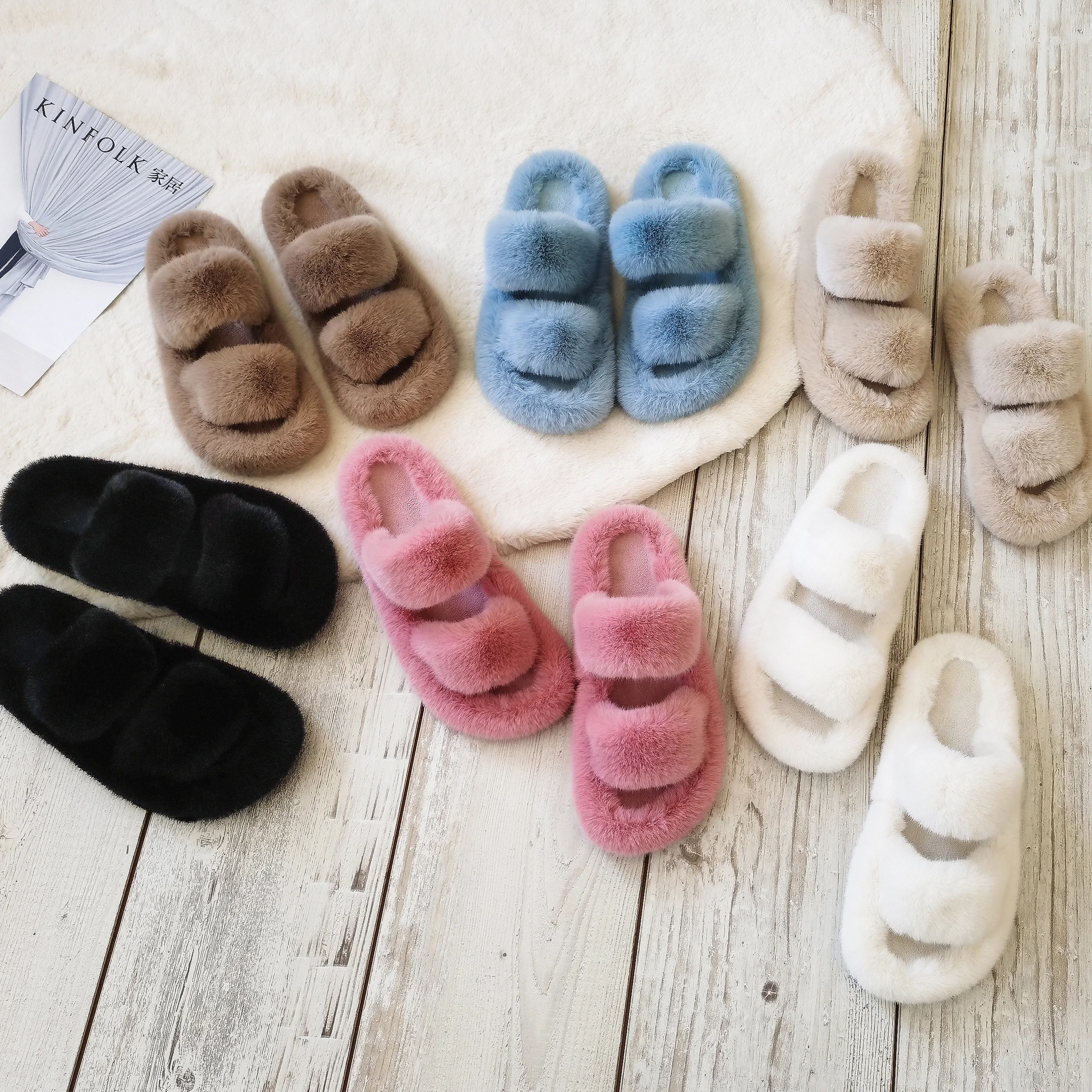 Fluffy Open Toe Indoor Slippers,Wholesale Women Faux Fur Slider Slippers -  Buy Faux Fur Slider Slippers,Women Indoor Slippers,Fluffy Open Toe Slippers  Product on Alibaba.com