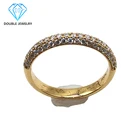 Diamond Double Jewelry 20k Gold Moissanite Rings Luxury Gold Finger Ring Women Bling Diamond Wedding Rings