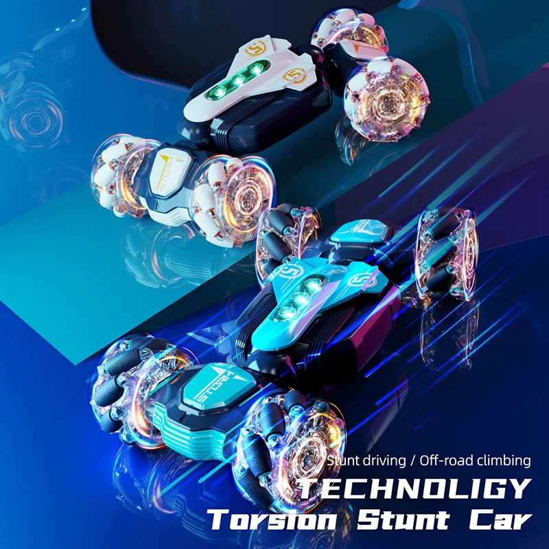 Mini 4WD Rc Drift Twist Car Gesture Control High Speed Racing Cars Radio Remote Transparent Wheels Pocket Twist Stunt Car