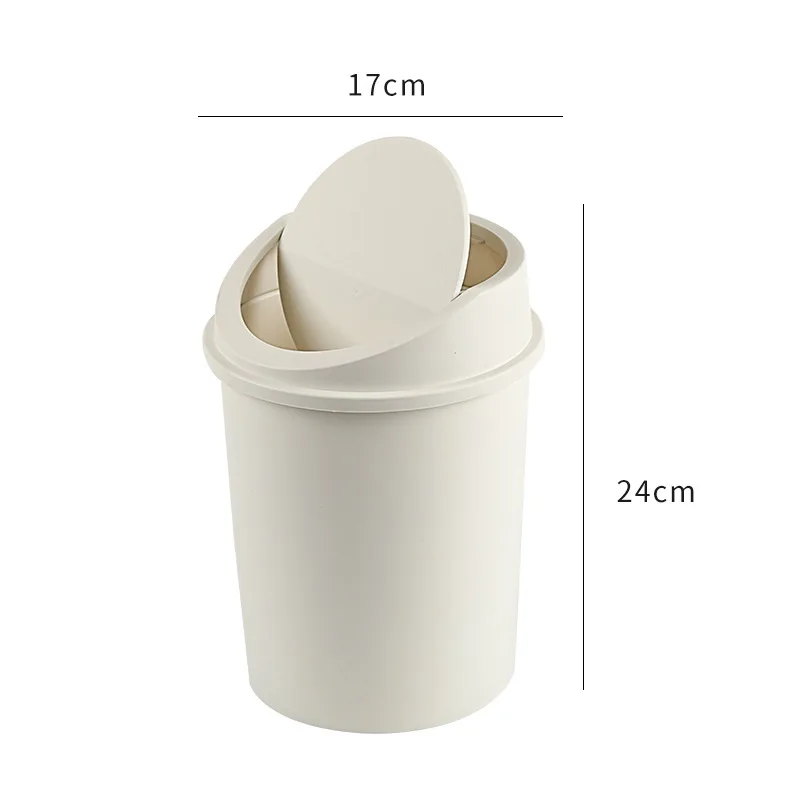 OWNSWING Creative Desktop plastic shake lid trash can mini household paper basket with lid living room bedroom garbage can