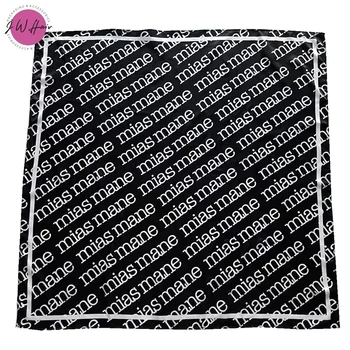 100% Silk Satin Scarves Printing Designer foulard Square Custom Silk Scarf with Logo