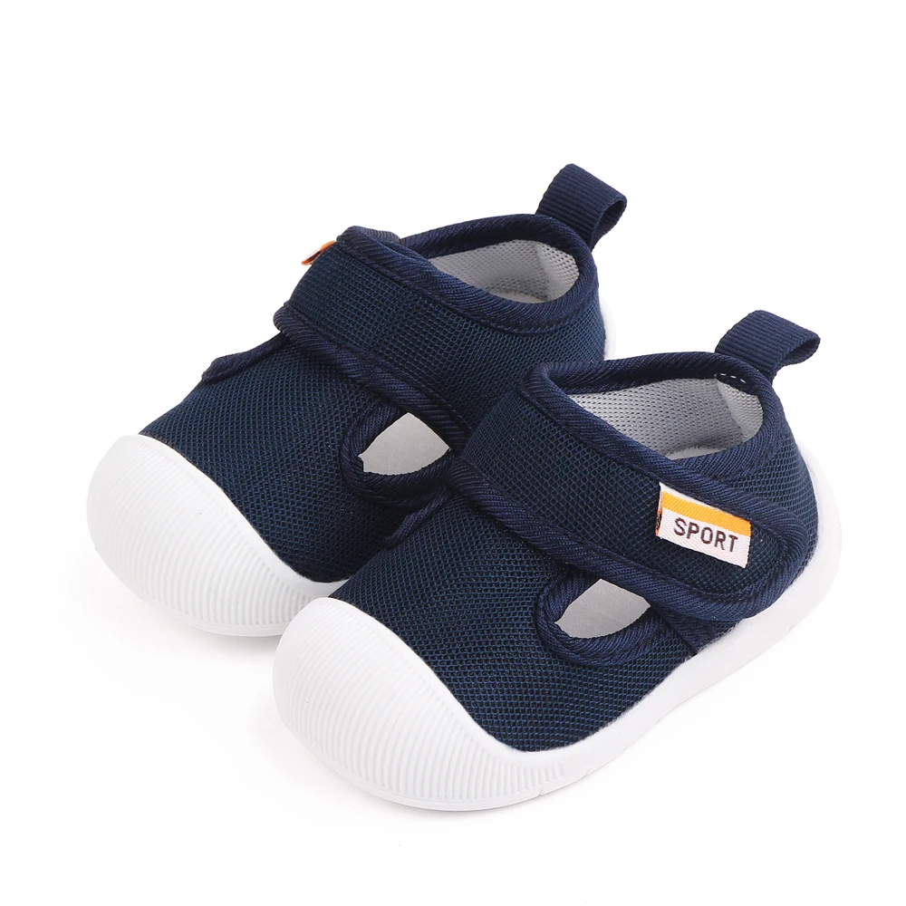 Children 1-3 Years Old Solid Color Mesh Surface Breathable Soft Soled Non-slip Shoes for Kids factory