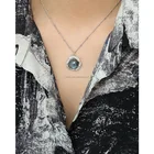 Silver Labradorite 18K Gold S925 Sterling Silver Gem Labradorite Crystal Stone Necklace