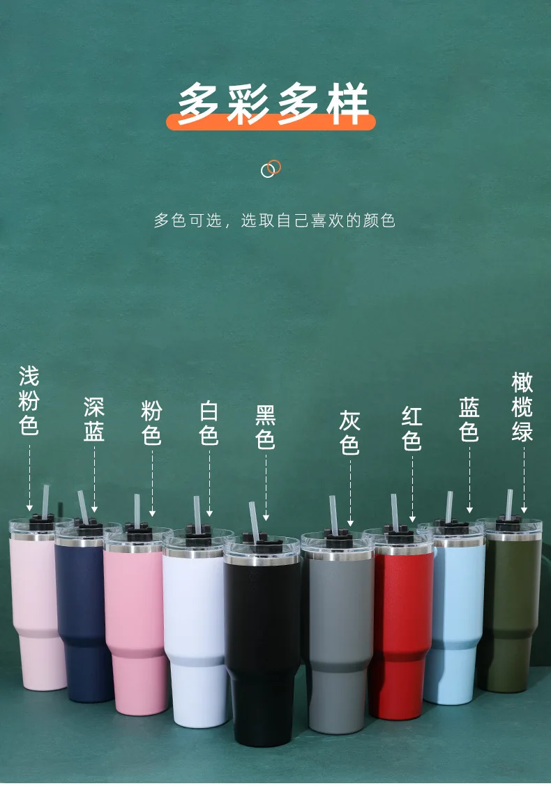 Adventure Double Wall 304 Stainless Steel Vacuum Flask Water Bottle 40oz Tumbler with Lid and Straw