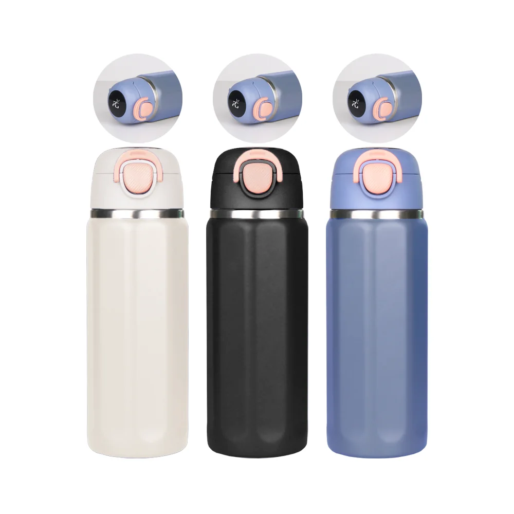 18oz New Shape LED Temperture Display Vacuum Thermo Stainless Steel Double Wall Insulated Water Bottle Smart Vacuum Flask