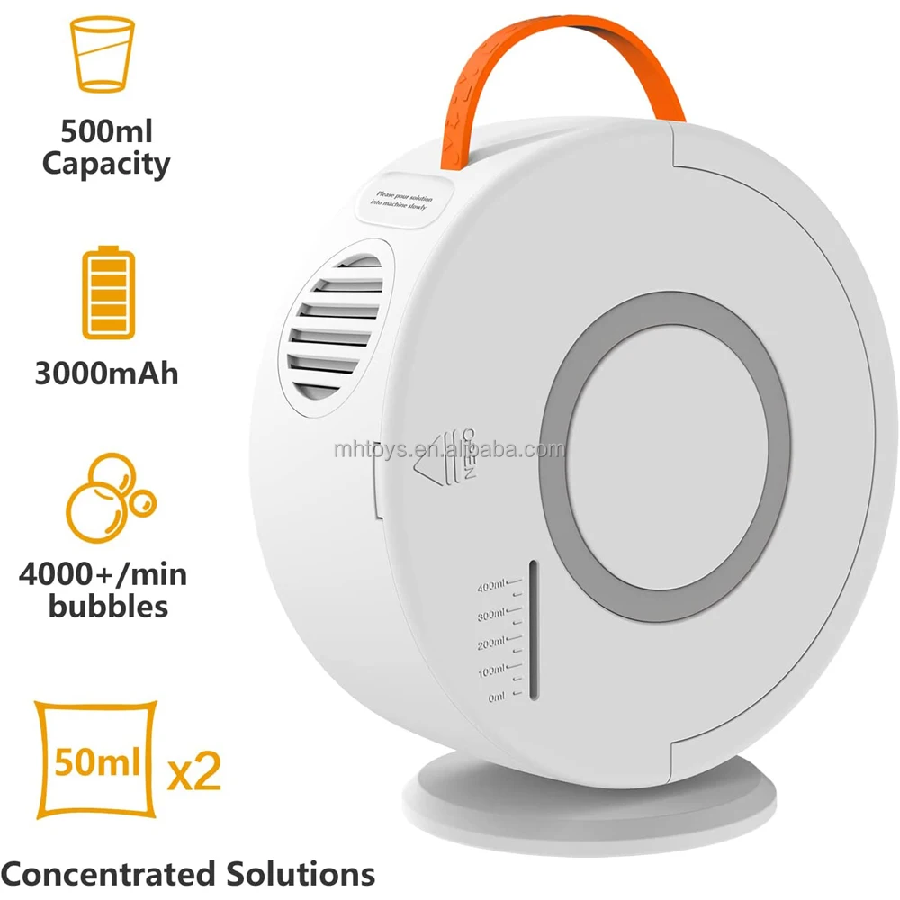 New Arrival Electric Bubble Maker Kids Portable Bubble Machine Chargeable Automatic Bubble Blower Toy with 90/360 Degree Rotated