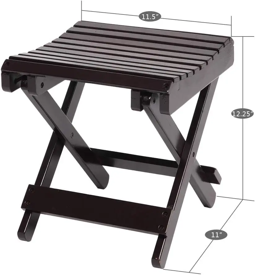 product collapsible brown bamboo stool multi function bathtub shower chair and folding step stool for foot rest-3