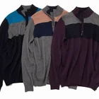 Winter Knitted Pullover Winter Men's Knitted Sweater 100% Cashmere Half High Neck Zipper Casual Pullover