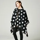 Shawl Scarf Women Scarf Shawl Fashion Acrylic Jacquard Shawl Winter Polka Dots Blanket Scarf Ruana For Women