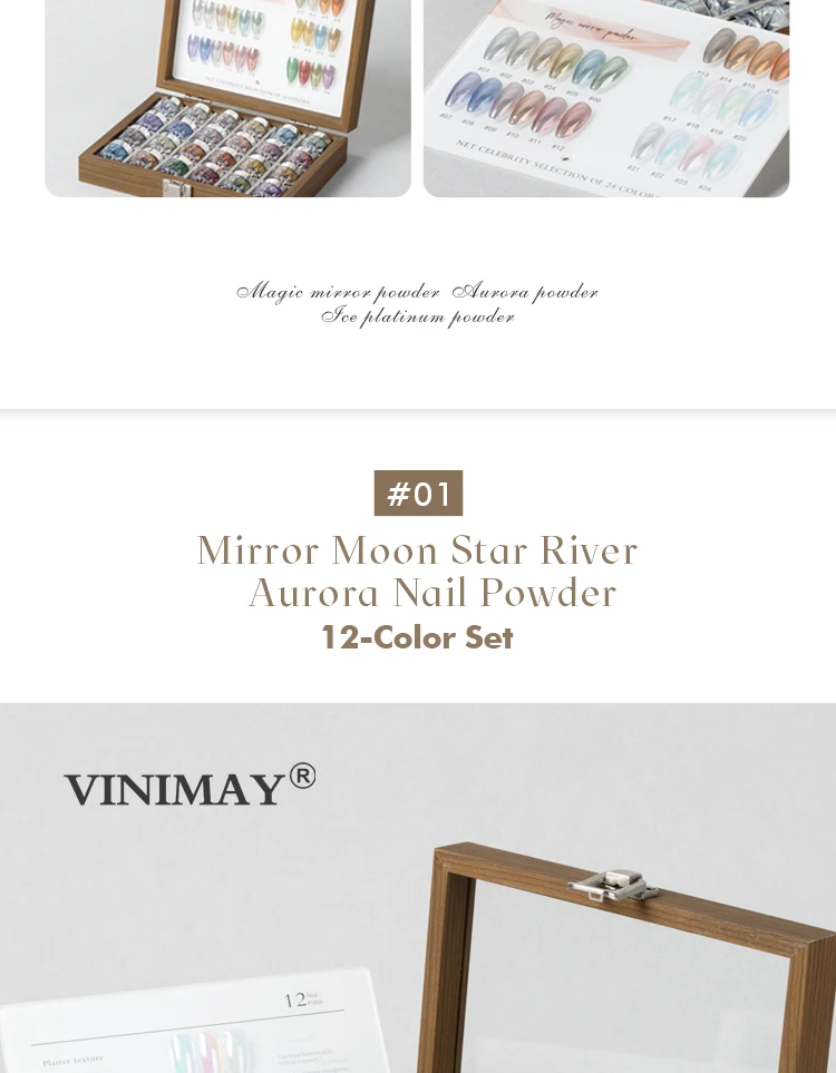 product vinimay 4 styles nail magic mirror powder aurora shiny effect easy to blend for gel polish acrylic nail art decoration-2