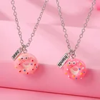 Donut Pendant Custom Kids Pink Donut Necklace Cartoon Round Necklace Pendant For Children For Women